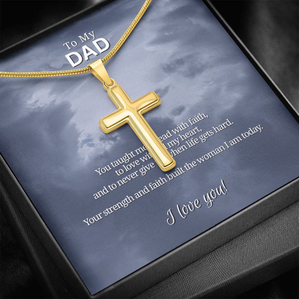 To My Dad From Daughter | "Faith & Love" | Guardian Cross Necklace