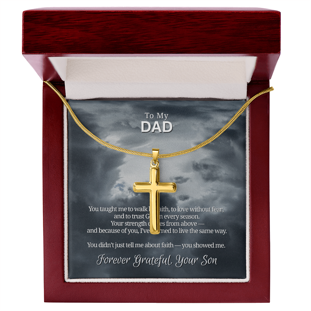 To My Dad From Son | "Faith Made Us Strong" | Guardian Cross Necklace