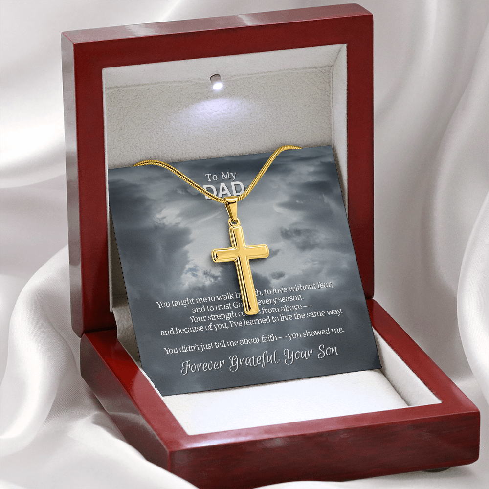 To My Dad From Son | "Faith Made Us Strong" | Guardian Cross Necklace