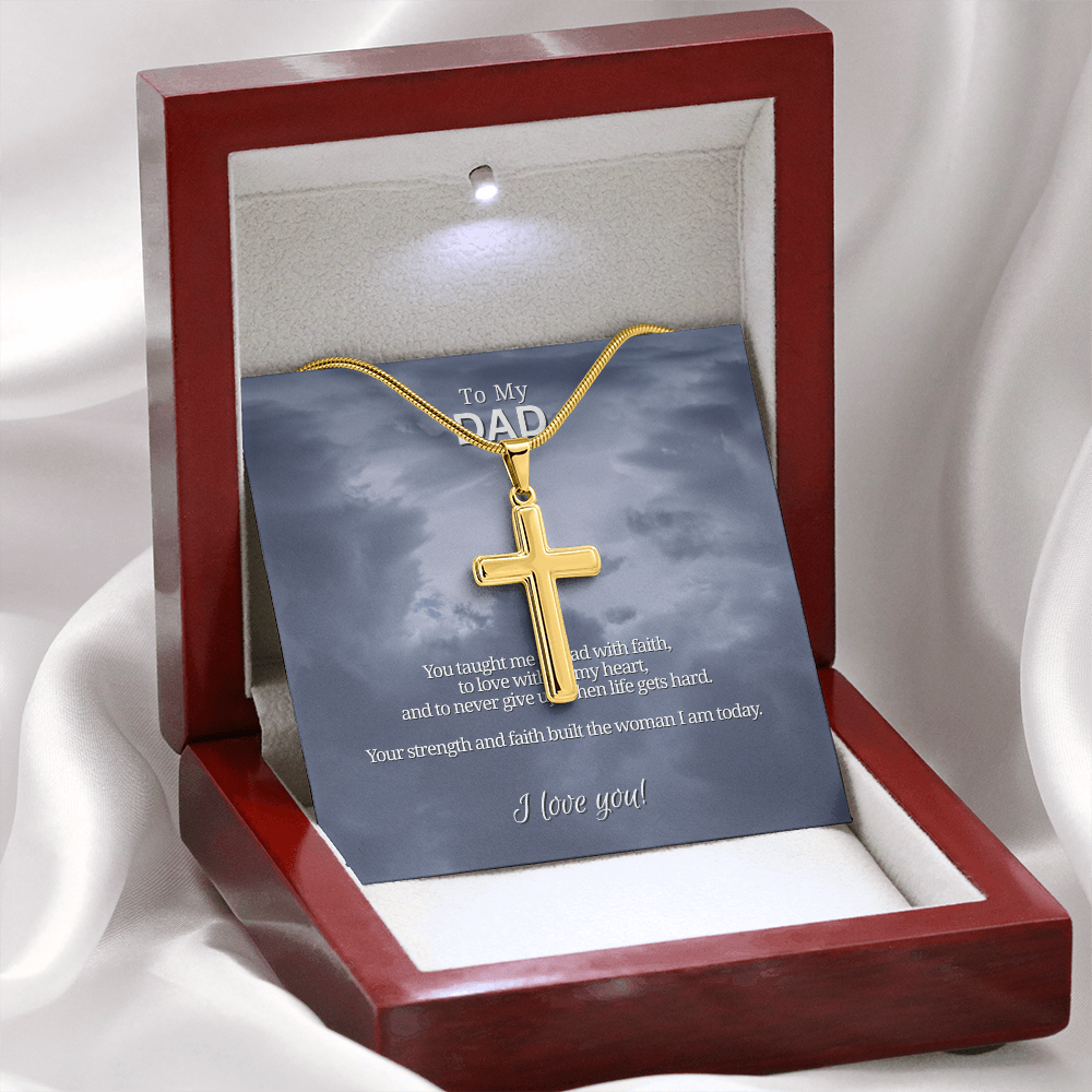 To My Dad From Daughter | "Faith & Love" | Guardian Cross Necklace
