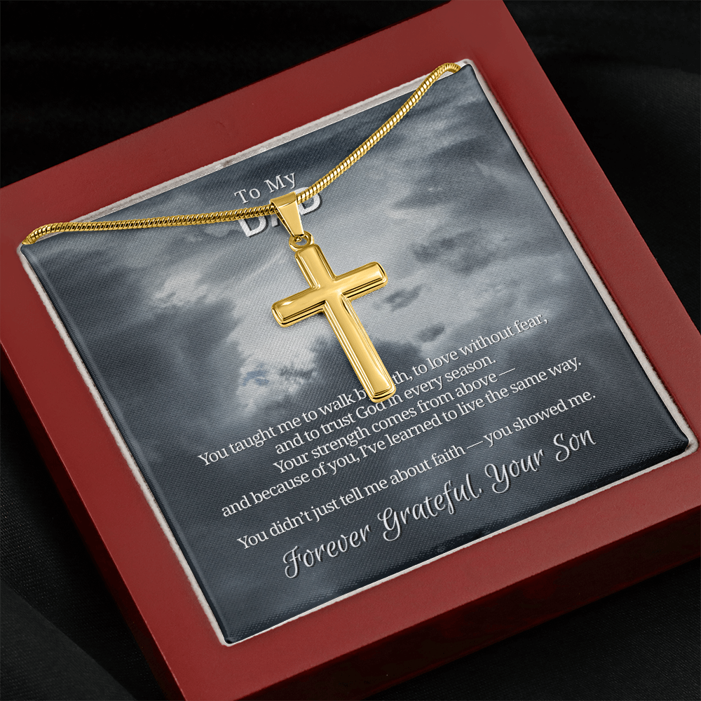 To My Dad From Son | "Faith Made Us Strong" | Guardian Cross Necklace