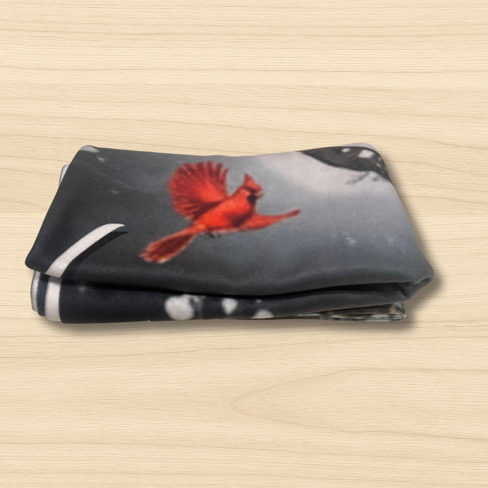 A Hug From Heaven Personalized Memorial Photo Blanket | Cardinal Night Sky Sympathy Gift for Loss